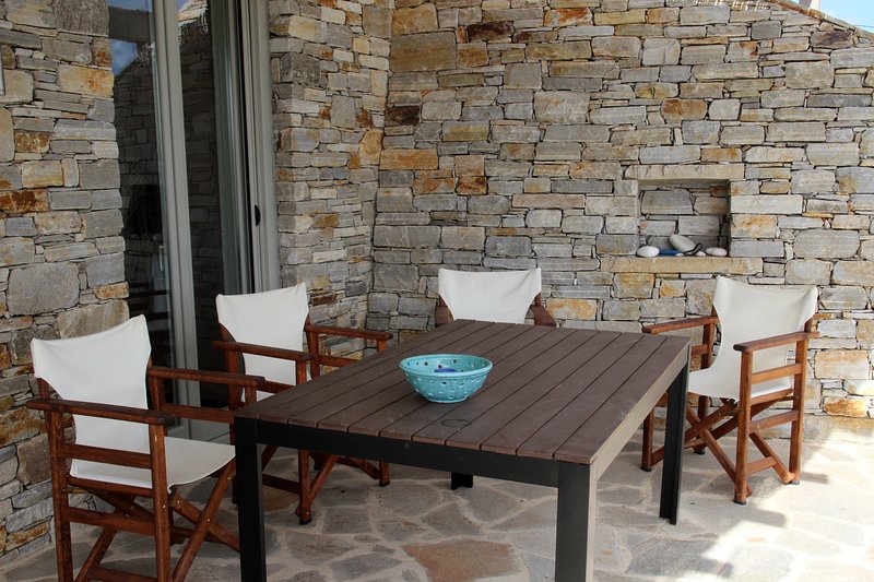 comfortable seating terrace villa Naxos